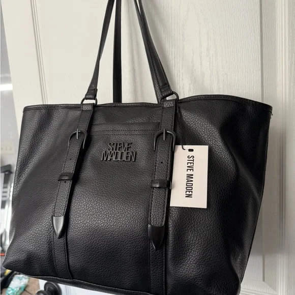 Steve Madden Black Tote Bag - Picture 1 of 9